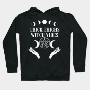 Thick thighs witch vibes moon phases Hoodie